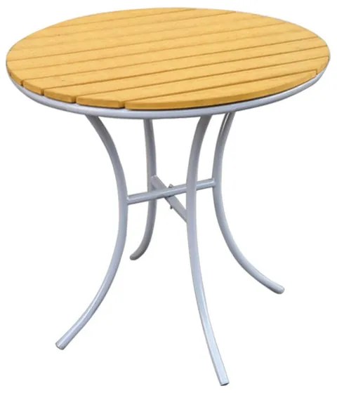 Masa bistro Muhler Polywood 1000799, 70x72 cm, Potrivita pentru exterior, Gri/Maro