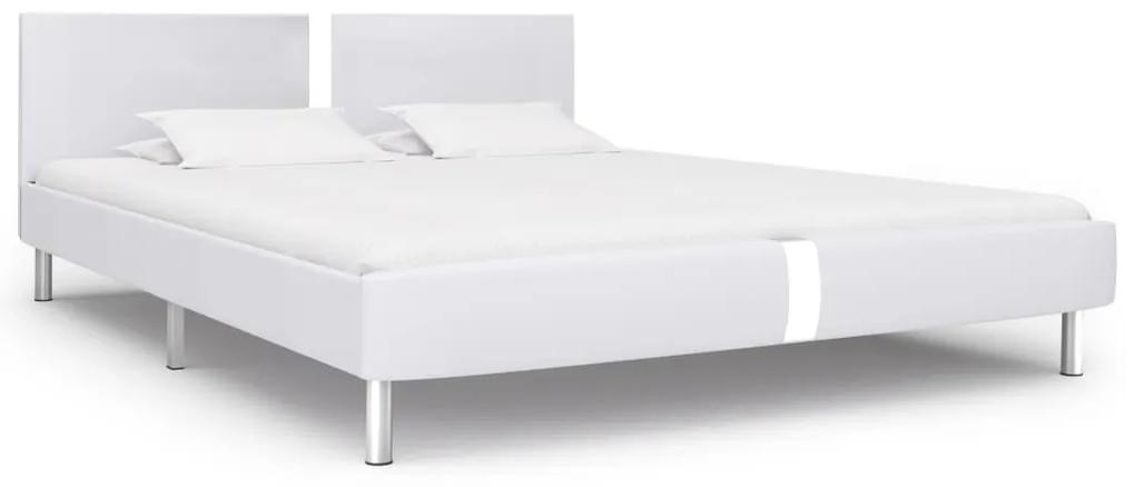 280835 vidaXL Cadru de pat, alb, 180 x 200 cm, piele ecologică