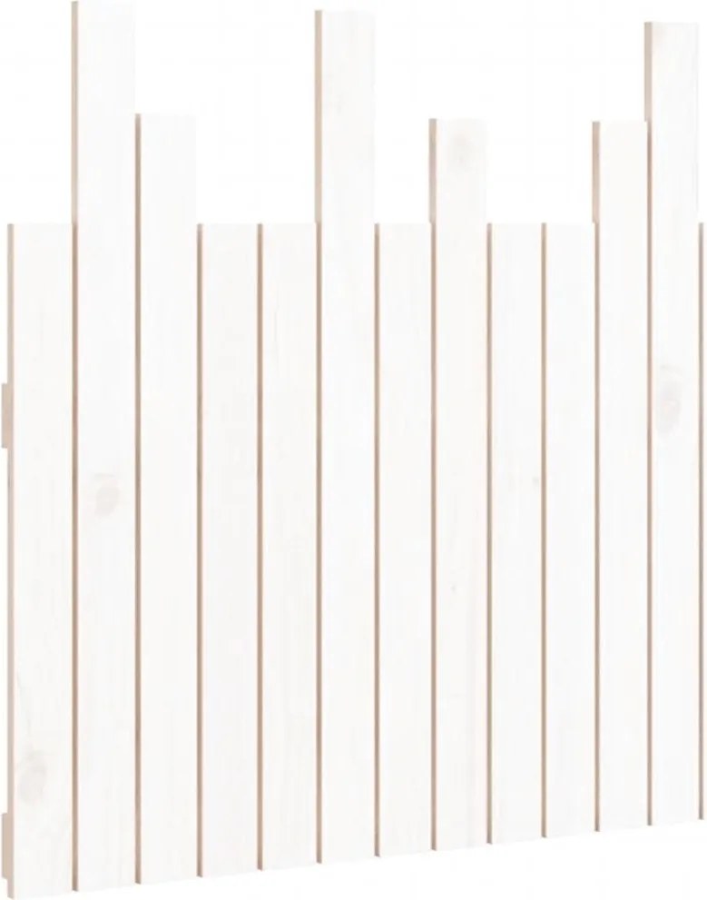 vidaXL Tăblie de pat pentru perete, alb, 82,5x3x80 cm, lemn masiv pin