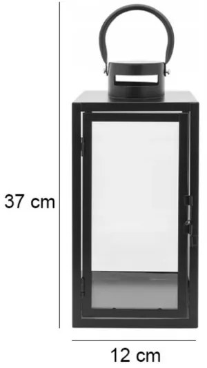 Felinar decorativ negru, 38 cm