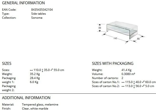 Masuta de cafea design modern Sonoma