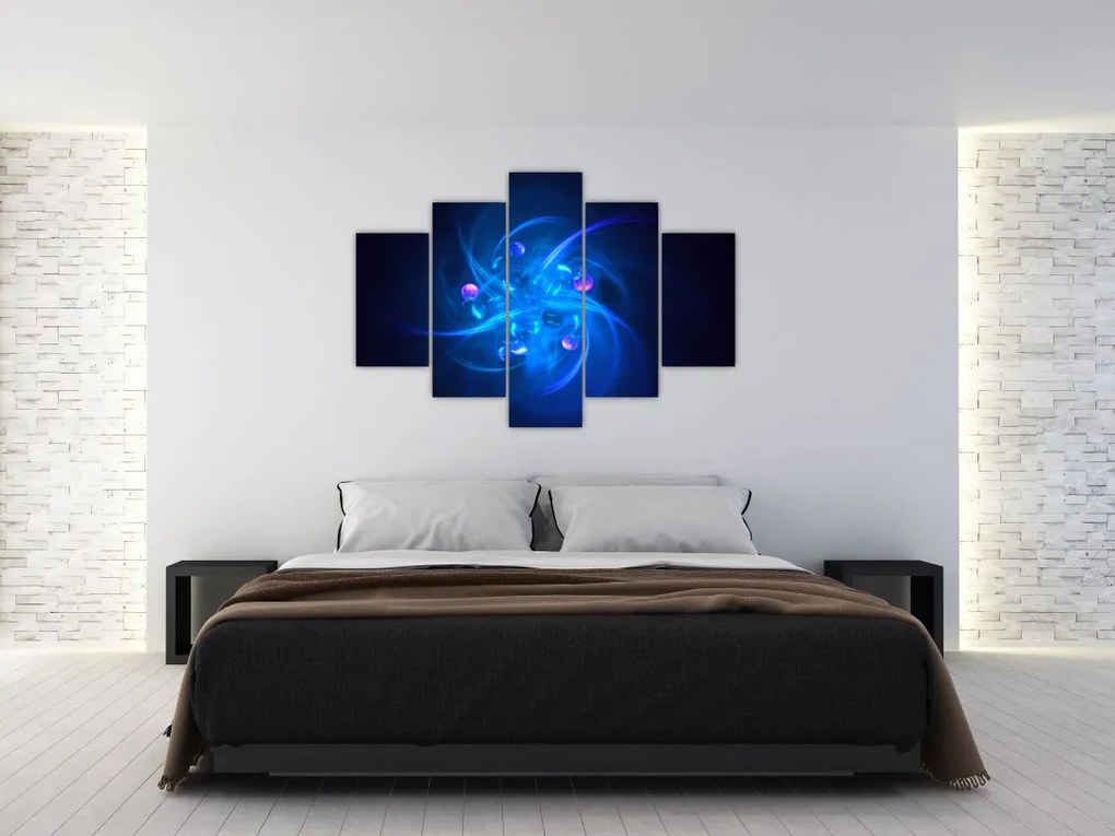 Tabloul modern cu abstracțiune albastră (150x105 cm)