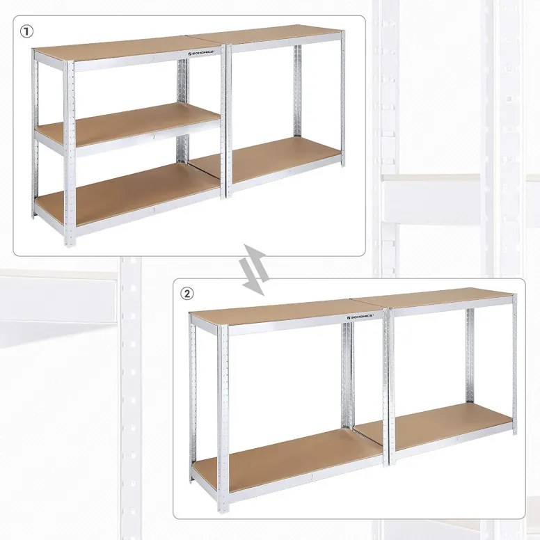 Raft Songmics, 5 rafturi, 40 x 90 x 180 cm, Silver, GLR40SV