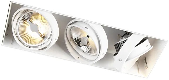 Spot integrat alb AR111 Trimless 3 lumini - Oneon