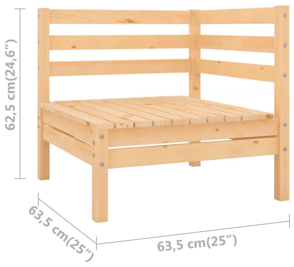 Canapele de colt pentru gradina, 2 buc., lemn masiv de pin Maro, Canapea de colt (2 buc.), 1