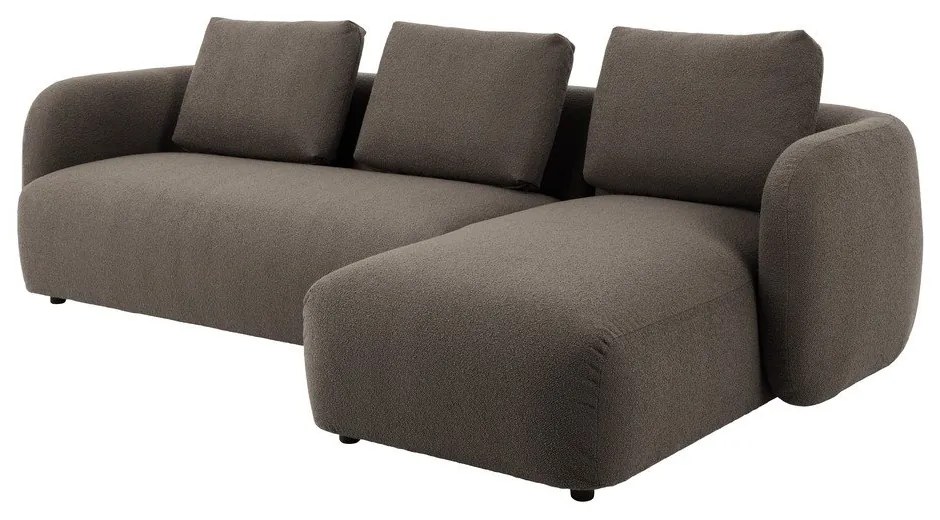 Colțar gri/maro cu tapițerie din stofă bouclé (colț dreapta) Imola – Bonami Selection