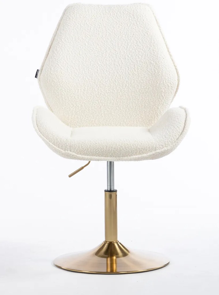 HR350N Scaun Boucle din Catifea Bază Aurie