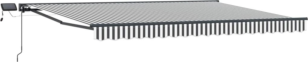 vidaXL Cadru manual de marchiză cu LED-uri Antracit și Alb 4 × 3,5 m