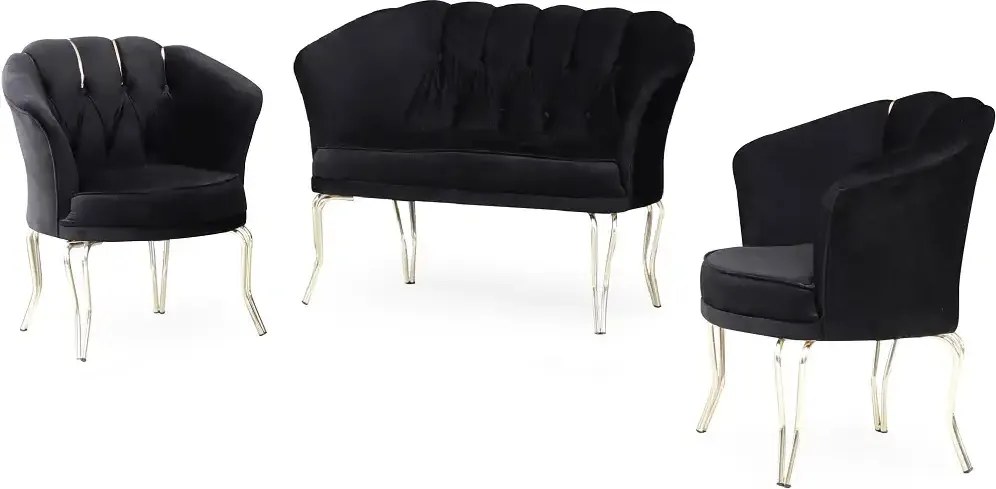 Canapea 2 locuri  Viena ,negru auriu