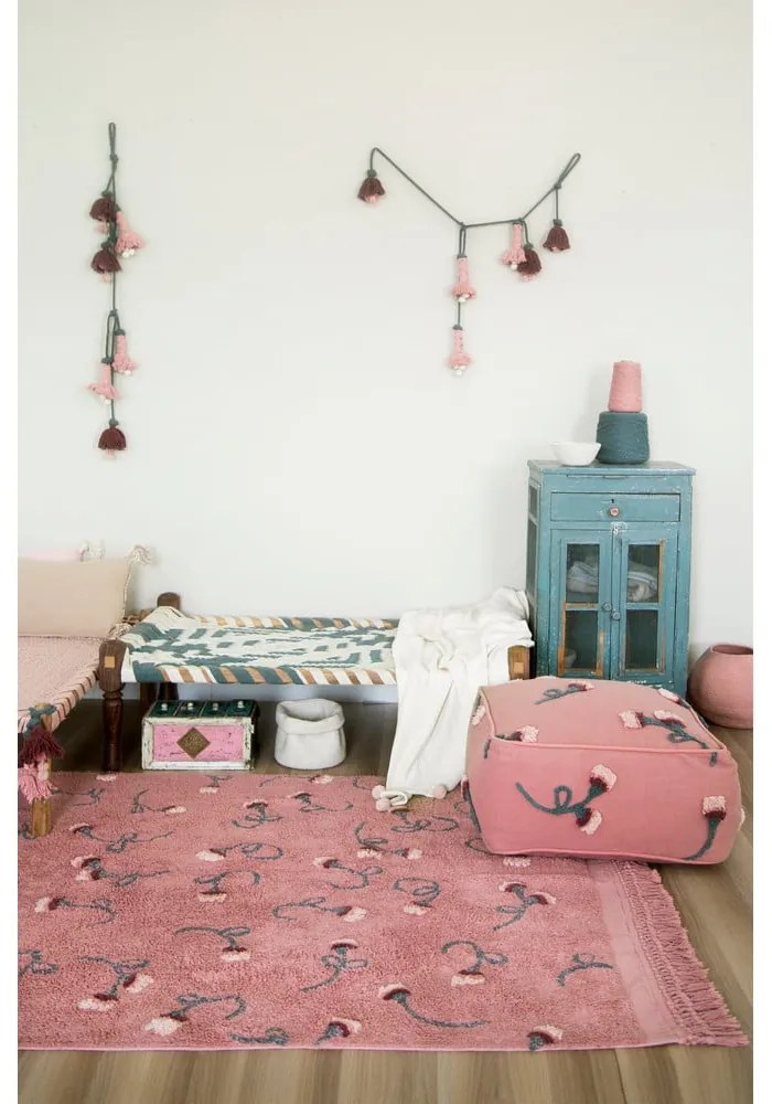 Fotoliu puf pentru copii roz English Garden – Lorena Canals