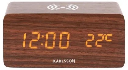 Karlsson 5933DW Ceas cu alarmă cu LED / ceas cu încărcare 15 cm, maro