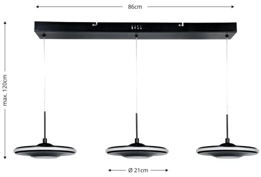 Brilagi - Lustra suspendată pe cablu VERANO, 3x LED/15W/230V