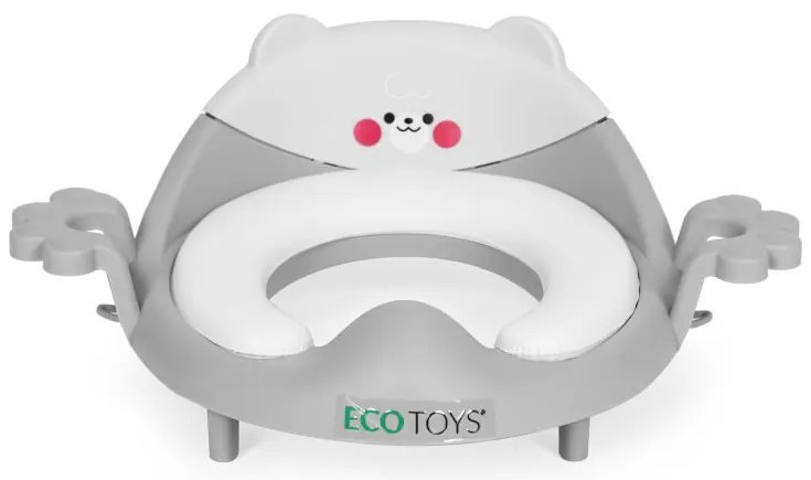 Scaun de toaletă cu urechi și pernă moale gri