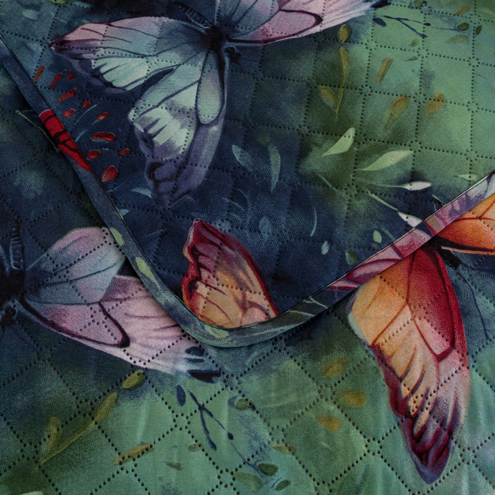 Cuvertura de pat cu model COLORFUL BUTTERFLY, colorata Dimensiune: 170 x 210 cm