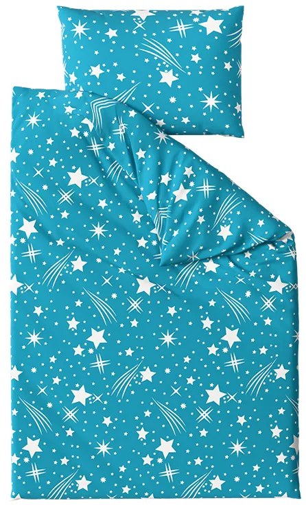 Lenjerie de pat din bumbac Culoare turcoaz, NIGHT SKY