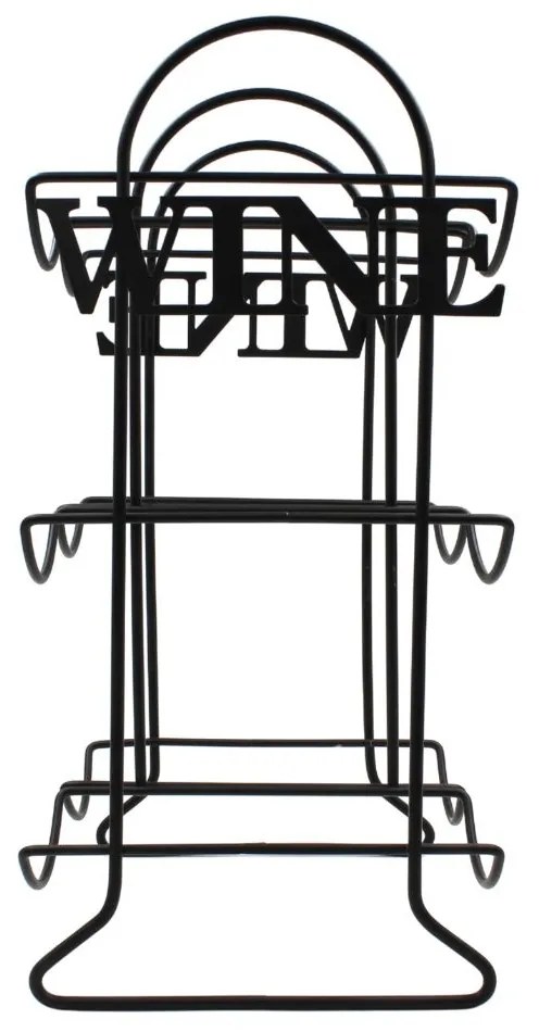 Suport Sticle Vin, din Metal Negru – 6 Sticle | Excellent Houseware