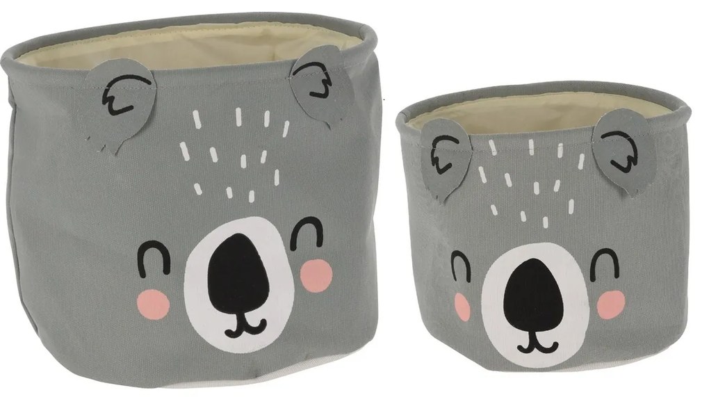 Set coșulețe de copii Animals Koala, 2 buc., gri