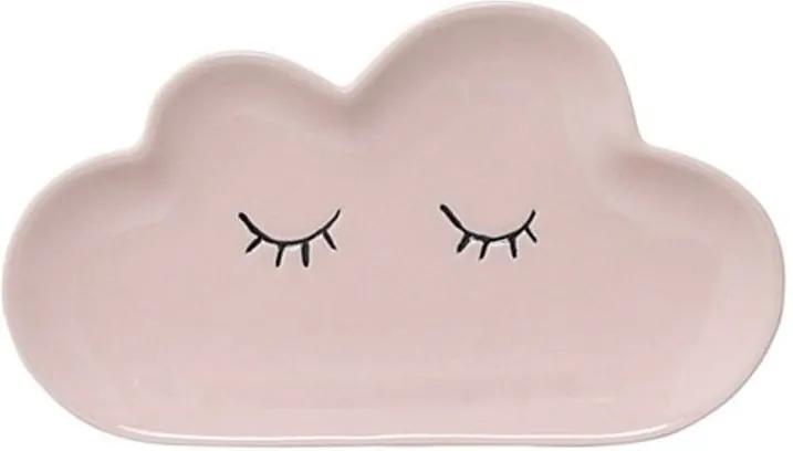 Farfurie din ceramică pentru copii Bloomingville Smilla Cloud, roz