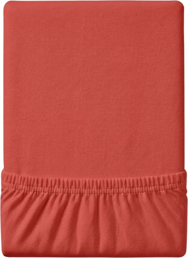 Cearsaf Jersey EXCLUSIVE cu elastic rosu 160 x 200 cm