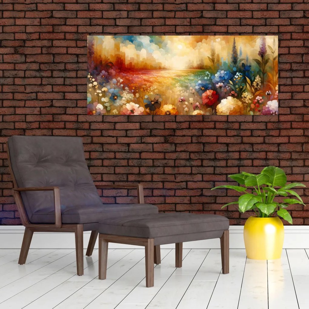Tablou - Pajiște colorată (120x50 cm)
