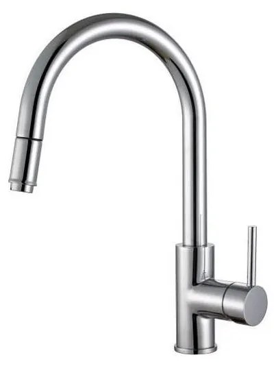 ALVEUS 1129021 - Baterie chiuvetă DELOS 38 cm cu duș extractibil, crom lucios