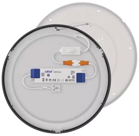 Plafonieră LED/28,5W/230V 3000/3500/4000K d. 30 cm negru