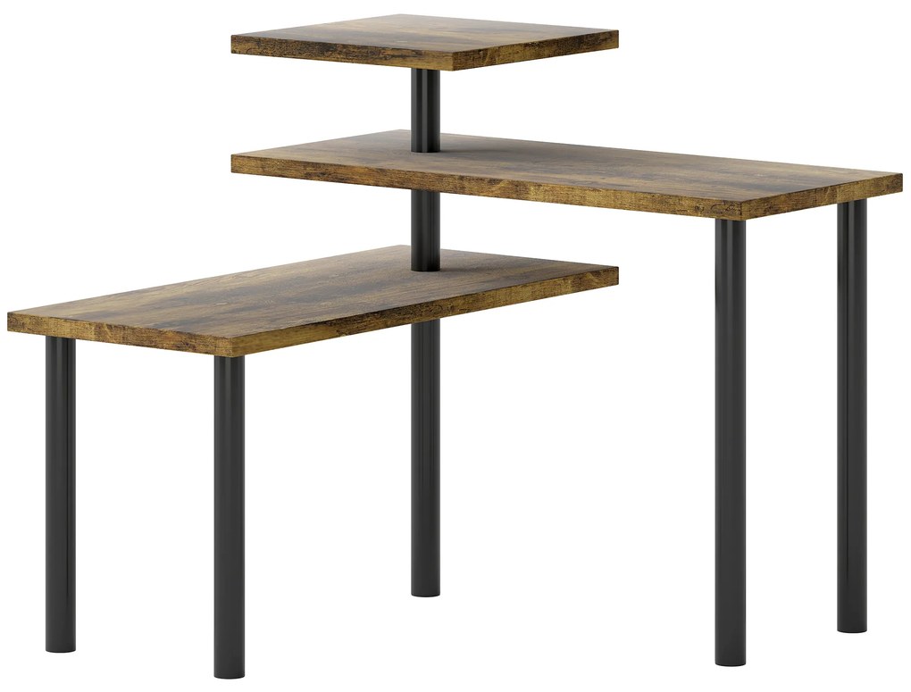 HOMCOM Raft de bucătărie, Drehbar Mikrowellenregal cu 3 nivele, Stand de metal industrial, 40 x 18 x 36,5 cm | Aosom Romania