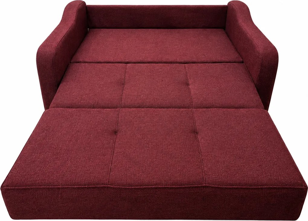 Canapea SAMY extensibila, 2 locuri, cu lada de depozitare, stofa, rosu, cadru metalic, 152x100x92 Galben Mustar, Stofa
