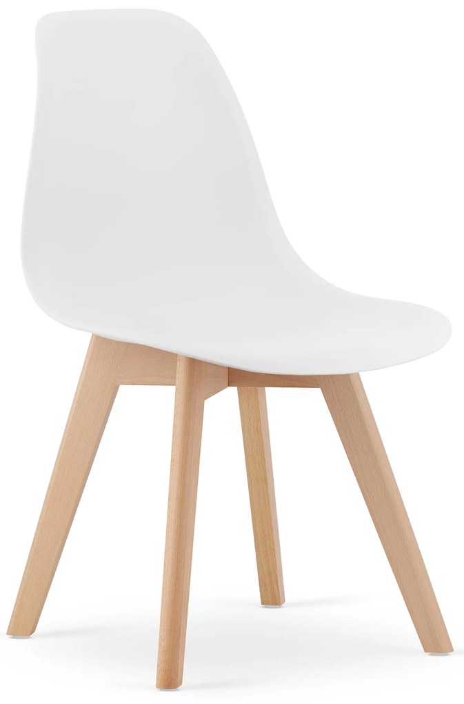 Set de dining 1 + 4, masa alba ADRIA 120x80 cm + scaun alb KITO