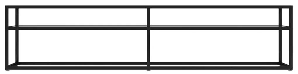 Comoda TV, transparent, 180x40x40,5 cm, sticla securizata 1, negru si transparent, 180 x 40 x 40.5 cm