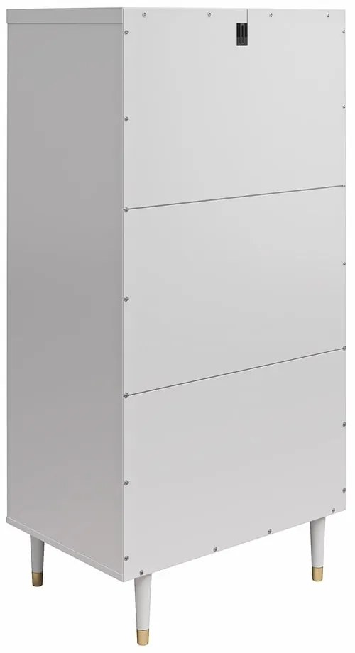 Comodă gri deschis înaltă 70x141 cm Elizabeth – CosmoLiving by Cosmopolitan