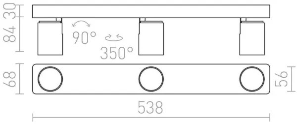 Spot DUGME 3xGU10/35W/230V RED-Design Rendl-R12078