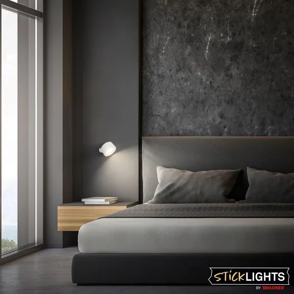 Briloner 3896016 - Aplica de perete LED TARI, reîncărcabilă, reglabilă, 1,6W/5V, 1500 mAh, albă