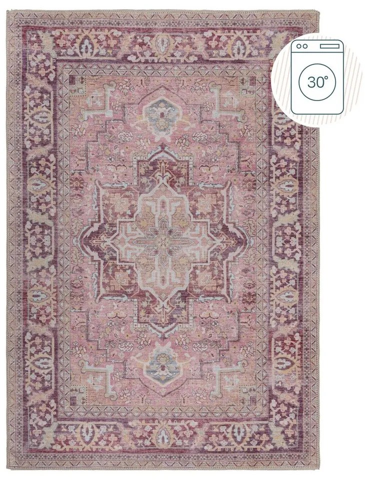 Covor roșu deschis lavabil din amestec de fibre reciclate 160x230 cm Windsor – Flair Rugs