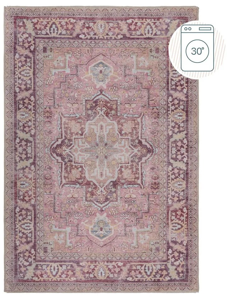 Covor roșu deschis lavabil din amestec de fibre reciclate 200x290 cm Windsor – Flair Rugs