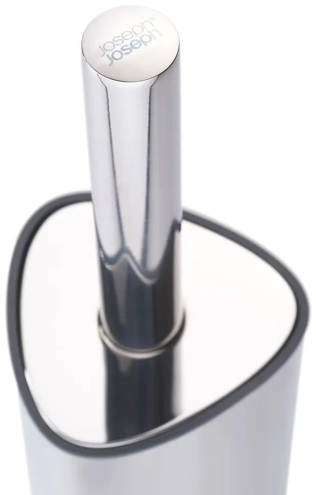 Perie de WC argintie din oțel inoxidabil Flex – Joseph Joseph