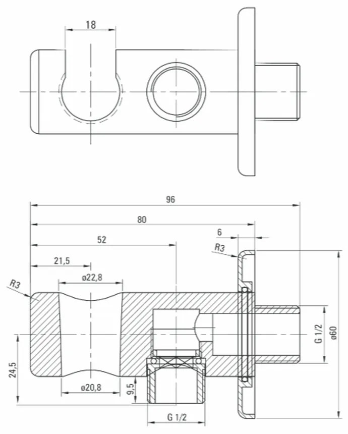 Set de dus incastrat cu baterie termostatica inclusa, auriu lucios, Deante, Box Auriu lucios