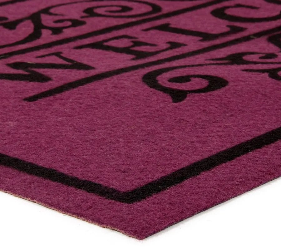 Covoraș pentru curățare textil Welcome Deco 45 x 75 x 0,3 cm, violet