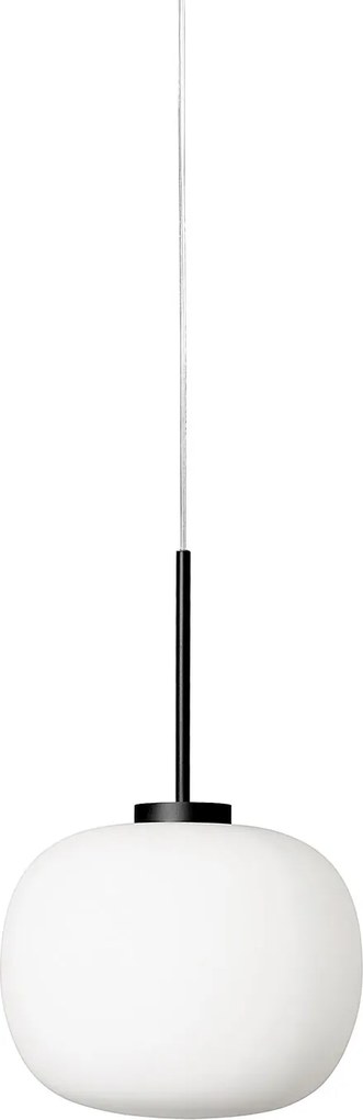 Bambo Single - Pendul negru cu abajur alb din sticlă