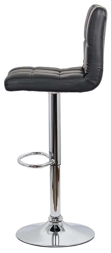 Scaun bar negru rotativ, reglabil pe inaltime, din piele sintetică ABS 191