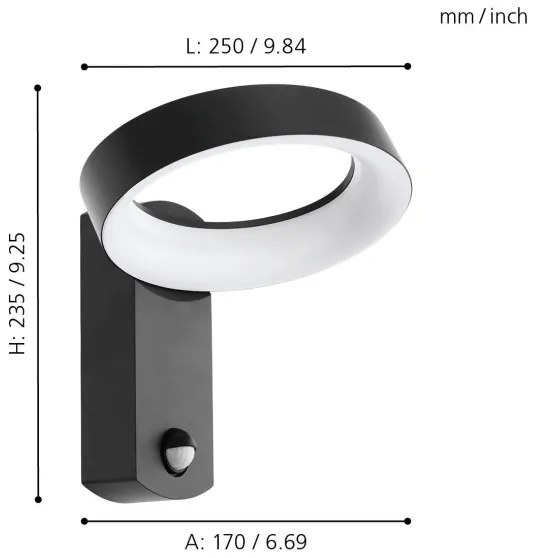 Eglo 97308 - LED Aplica perete exterior cu senzor PERNATE LED/11W/230V