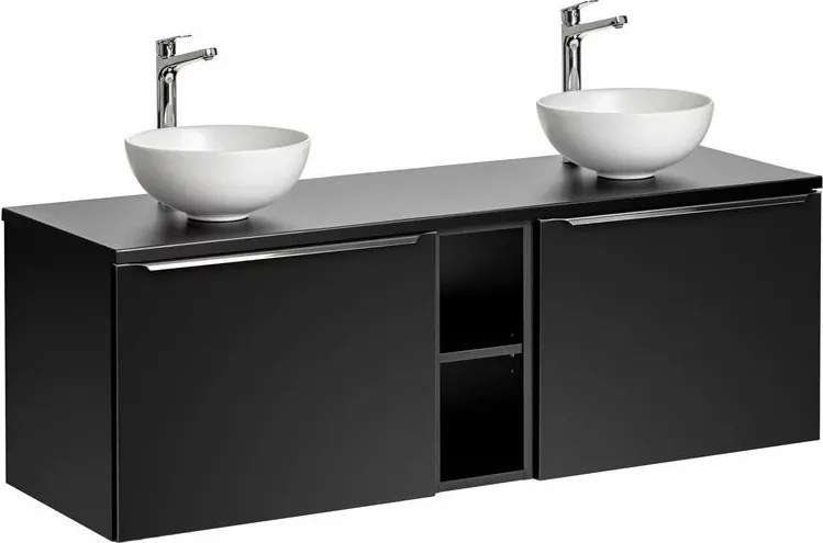 Set dulap baza suspendat 140 cm cu blat, lavoar si dulap suspendat Comad Santa Fe alb mat