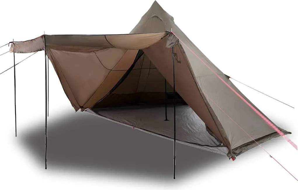 vidaXL Cort de familie Tipi pentru 8 persoane, maro, impermeabil