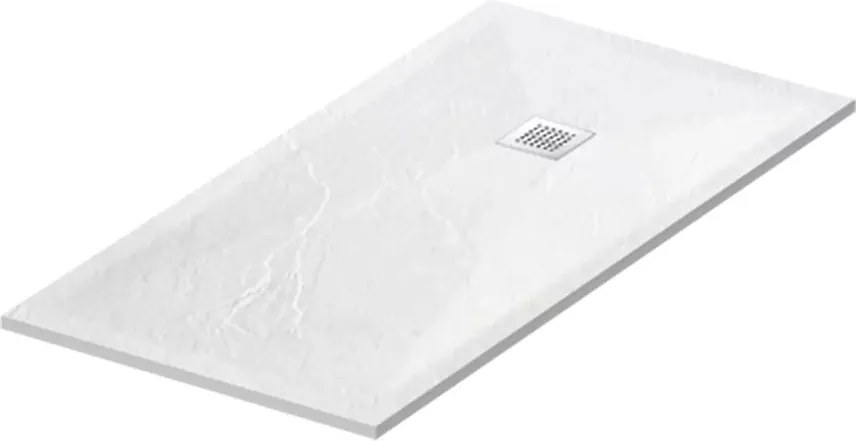 Cadita dus dreptunghiulara Balneo din compozit 90x140 alb