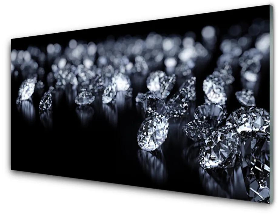 Tablou pe sticla acrilica Diamante Arta Negru Alb