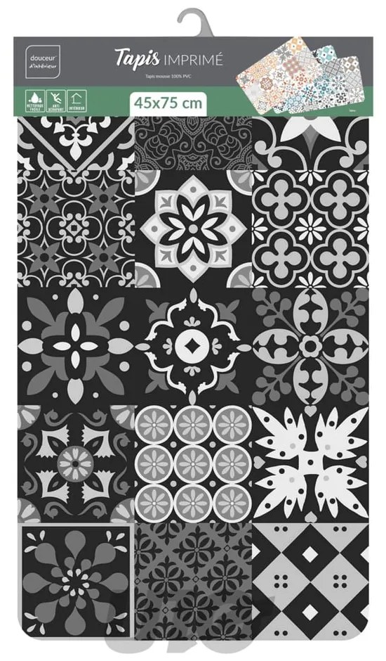 Covor negru din PVC 45x75 cm Salou – douceur d'intérieur