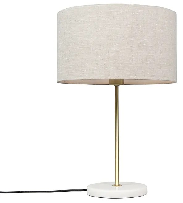 Lampă de masă din alamă cu abajur gri 35 cm - Kaso