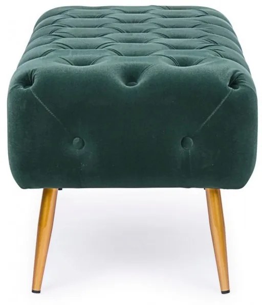 Bancheta capitonata verde, din catifea si metal, Giacinta, Bizzotto
