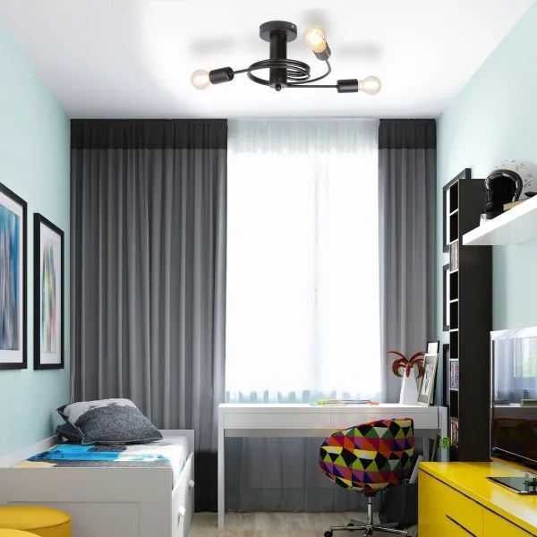 Rabalux 2096 - Lustră aplicată CARLY 5xE27/15W/230V negru