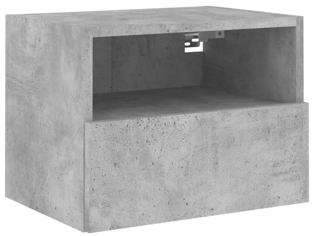 836846 vidaXL Comodă TV de perete, gri beton, 40x30x30 cm, lemn prelucrat